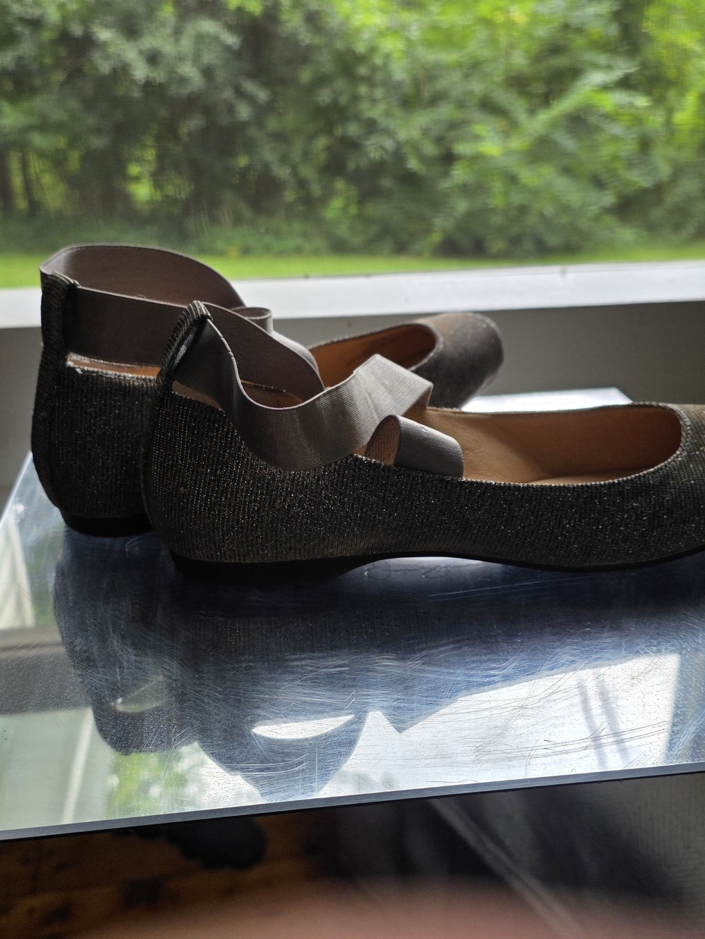 Jessica Simpson NWOB Mandalaye Metallic Bronze/Gold Ballet Flats Ankle Wrap Sz 8 - Picture 4 of 7